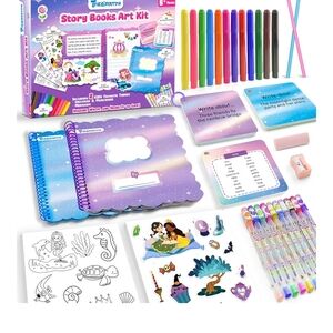Story Books Art Kit with Markers and Stickers